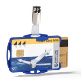 Durable Duo Security Pass Holder 54x87mm with Clip Holds 2 ID/Security Cards Blue (Pack 25) - 821806 DD